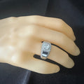 Men's Dazzling 925 Sterling Silver Crystal Zircon Signet and Wedding Ring