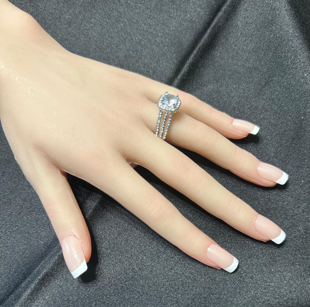 Gorgeous Synthetic-Crystal Engagement and Promise Ring