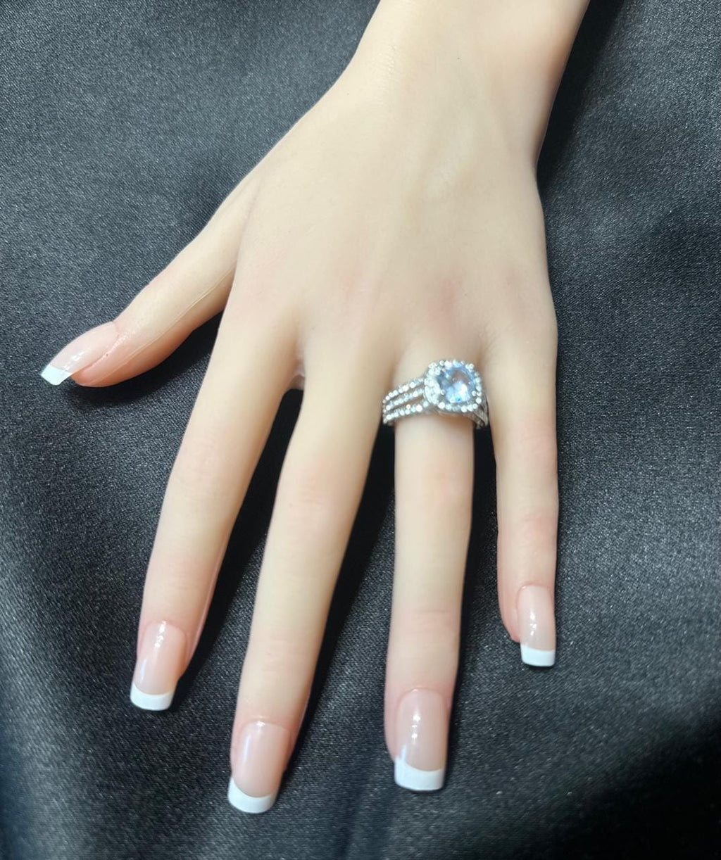 Gorgeous Synthetic-Crystal Engagement and Promise Ring