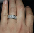 Men's Stunning 8mm Stainless Steel Cubic Zirconia Inlaid Wedding Band