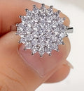 Exquisite White Cluster Zirconia Round Women's Engagement Ring