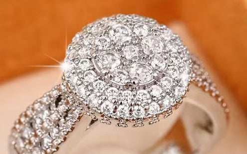 Stunning Women's Round Cubic Zirconia Engagement Ring