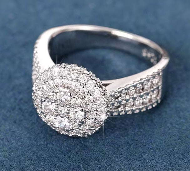 Stunning Women's Round Cubic Zirconia Engagement Ring
