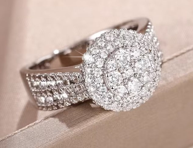 Stunning Women's Round Cubic Zirconia Engagement Ring