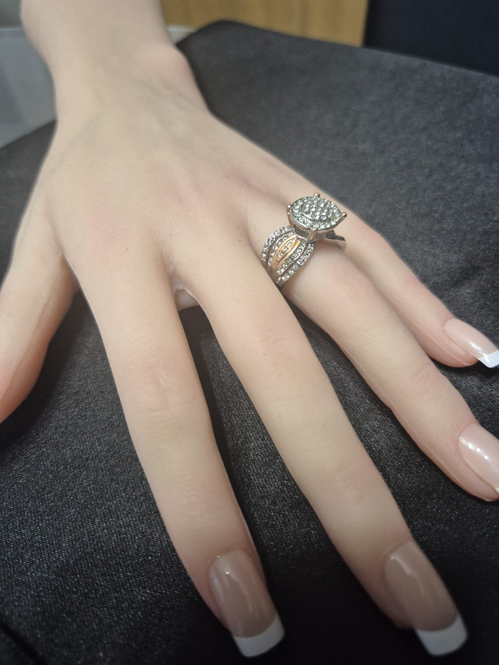 Beautiful Stunning Women's White and Rose Gold Boho Style Engagement Ring