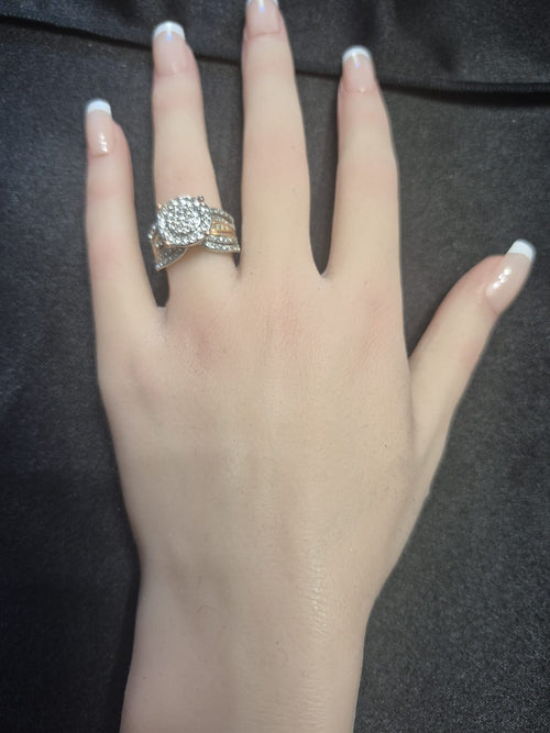 Beautiful Stunning Women's White and Rose Gold Boho Style Engagement Ring