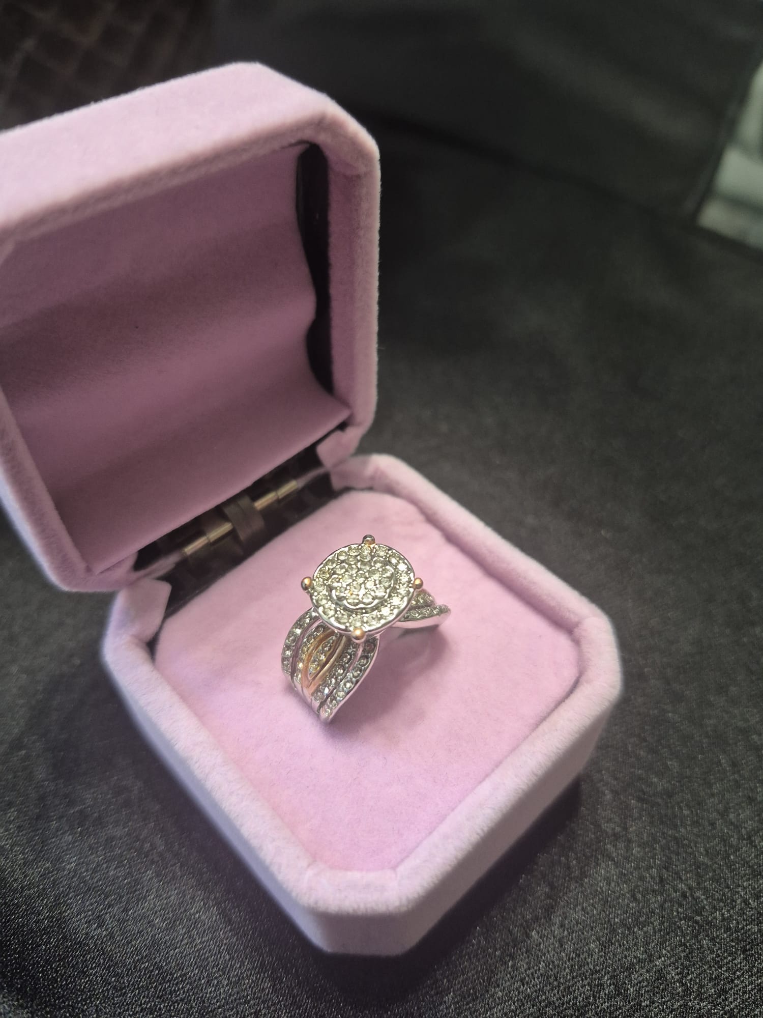 Beautiful Stunning Women's White and Rose Gold Boho Style Engagement Ring